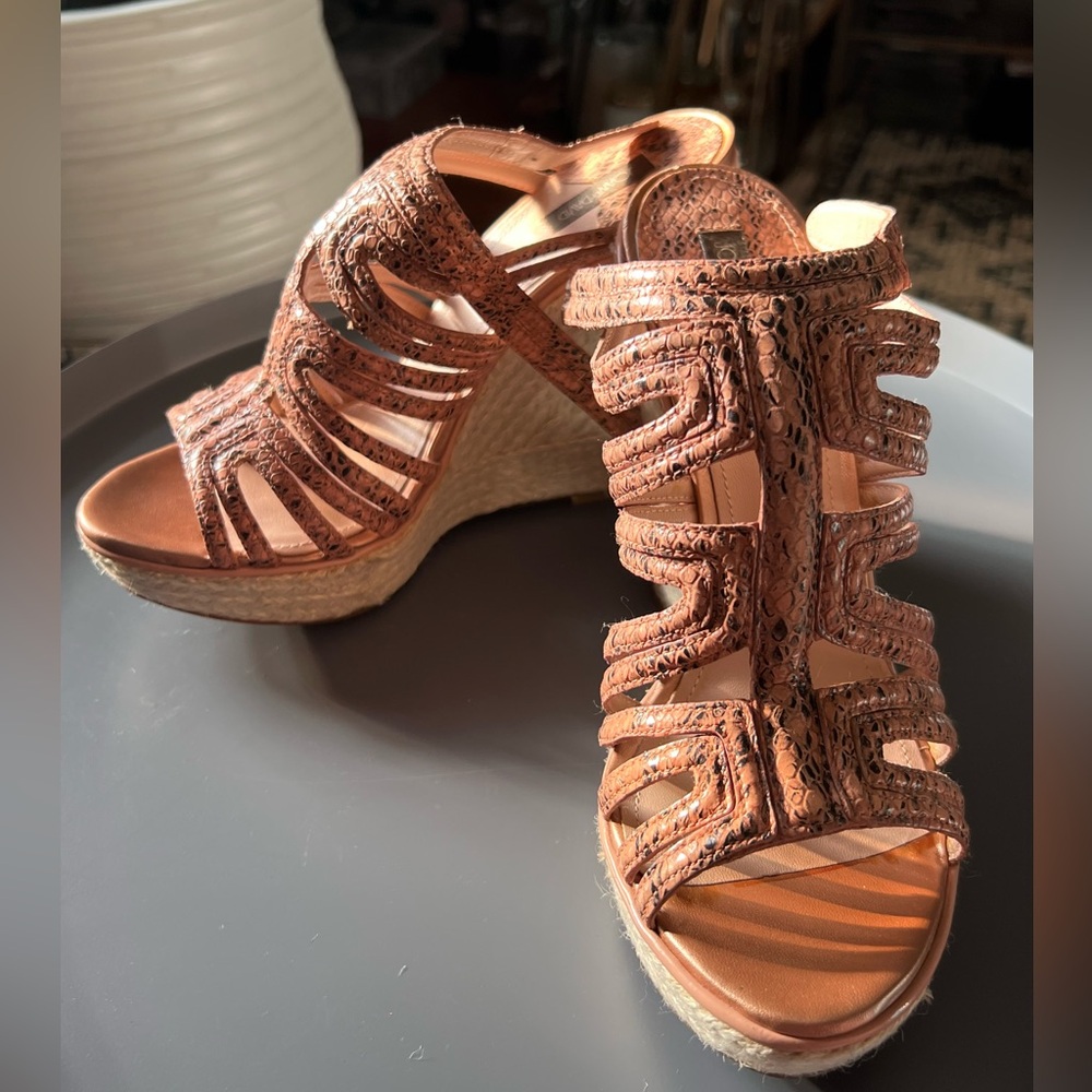 Joan & David Brown Wedge Sandals